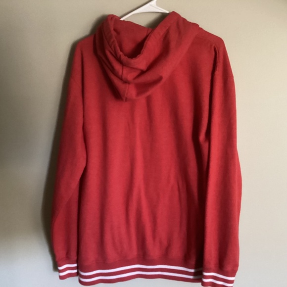 JAmerica USA Men’s Hoodie Red and White Large Front Pocket - Picture 3 of 7